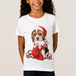 T-shirts Natal do filhote de cachorro do lebreiro