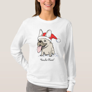T-shirts Natal engraçado do cão da cláusula de Frenchie 