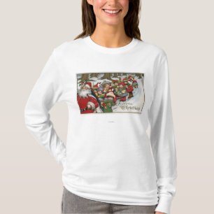 T-shirts Natal GreetingSanta e ajudantes