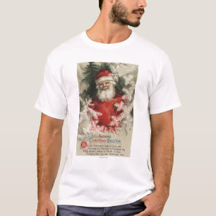 T-shirts Natal GreetingSanta nos ramos brancos