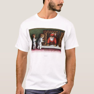 T-shirts Natal GreetingSanta que vem para fora chaminé