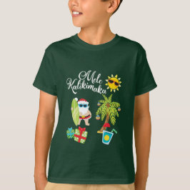 T-shirts Natal havaiano. Papai Noel Mele Kalikimaka.
