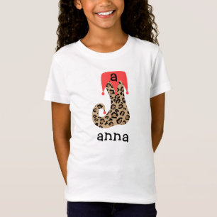 T-shirts Natal personalizado do leopardo que armazena a