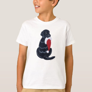 T-shirts Natal preto do floco de neve do chapéu de Labrado