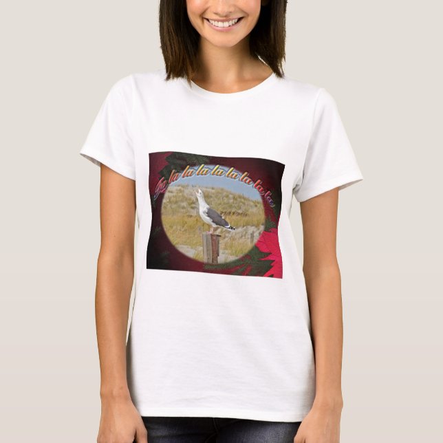 T-shirts Natal preto - Gaivota - Carro de Natal (Frente)