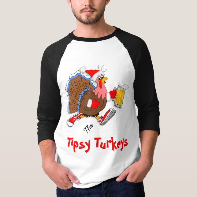 T-shirts Natal Tipsy Turkey (Cerveja) - Execução Postada (Frente)