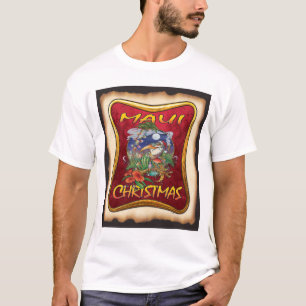 T-shirts Natal tropical T branco de Maui da ilha