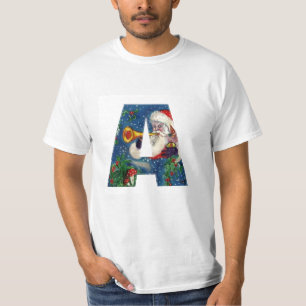 T-SHIRTS NATAL UMA CARTA/SANTA CLAUS BUGLER
