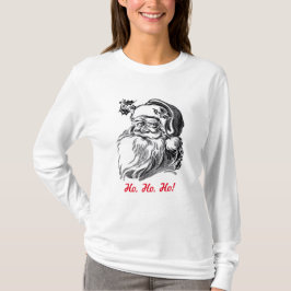 T-shirts Natal vermelho branco preto de Papai Noel do