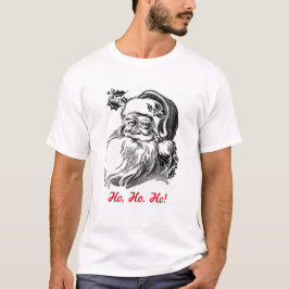 T-shirts Natal vermelho branco preto de Papai Noel do