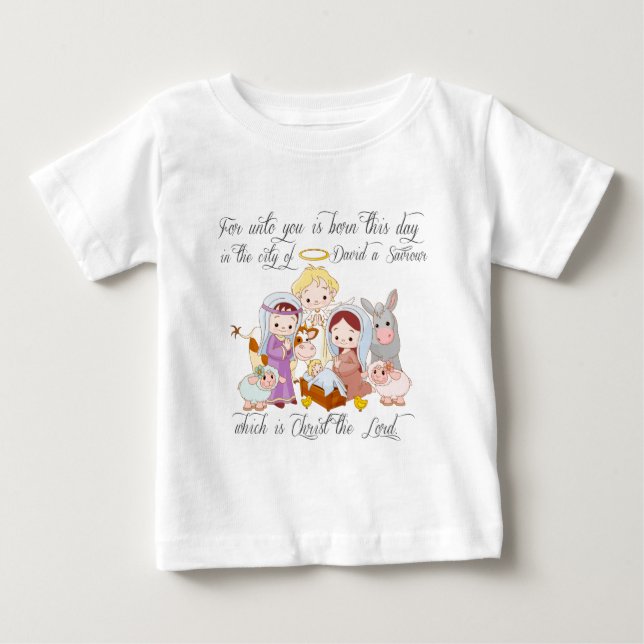 T-shirts Natividade de Jesus do bebê (Frente)