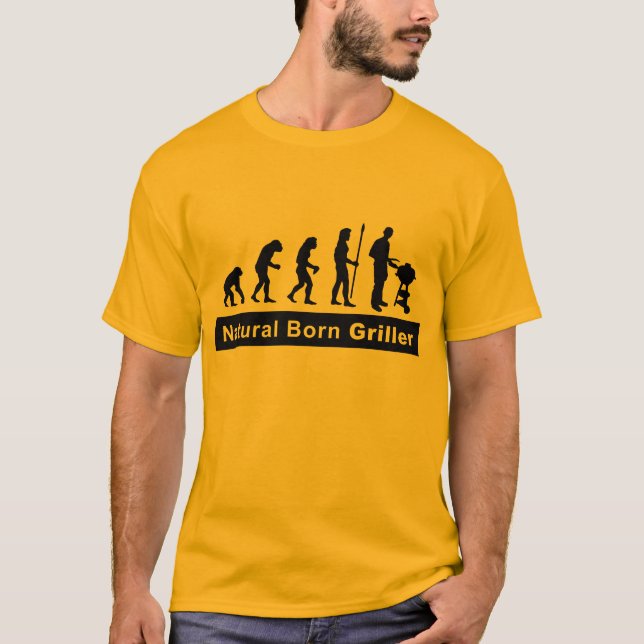T-shirts natural born griller (Frente)