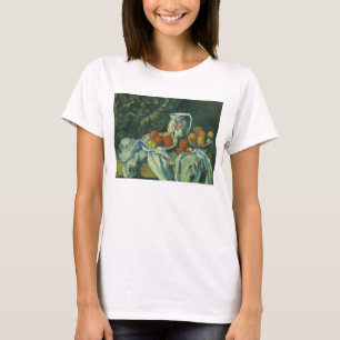 T-shirts Natureza Morta, Cortina e Jarro por Paul Cezanne