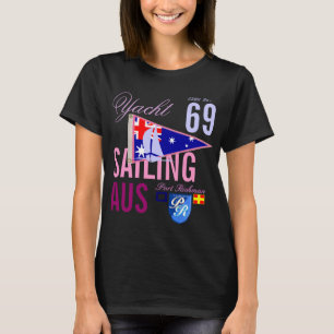 T-shirts Náutico feminino da flâmula da navigação de