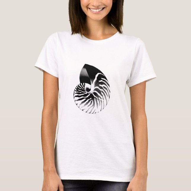 T-shirts Nautilus shell - preto e branco (Frente)