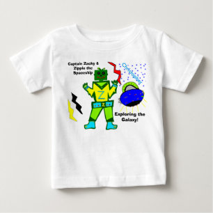 T-shirts Nave espacial do capitão Zacky Verde Robô Zippie