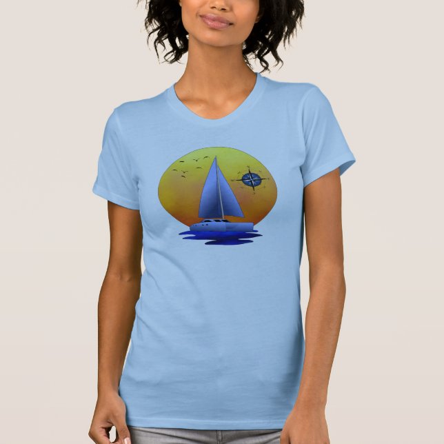 T-shirts Navigação do catamarã (Frente)