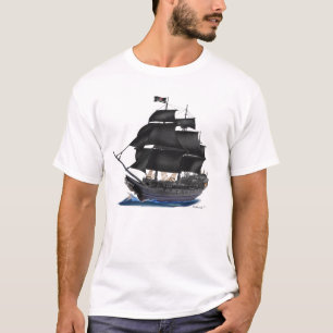 T-SHIRTS NAVIO DE PIRATA PRETO