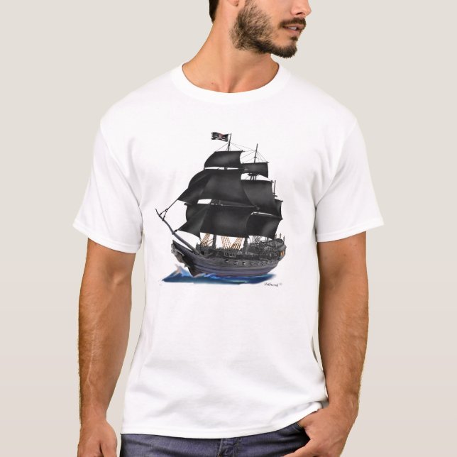 T-SHIRTS NAVIO DE PIRATA PRETO (Frente)