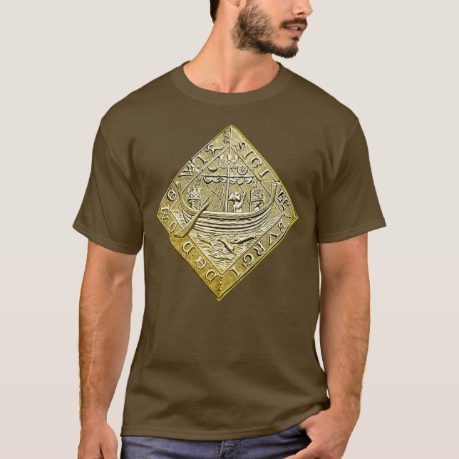 T-shirts Navio no mar e na âncora (Frente)