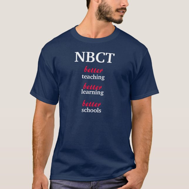 T-shirts NBCT, melhor, ensinando, aprendendo, escolas, (Frente)
