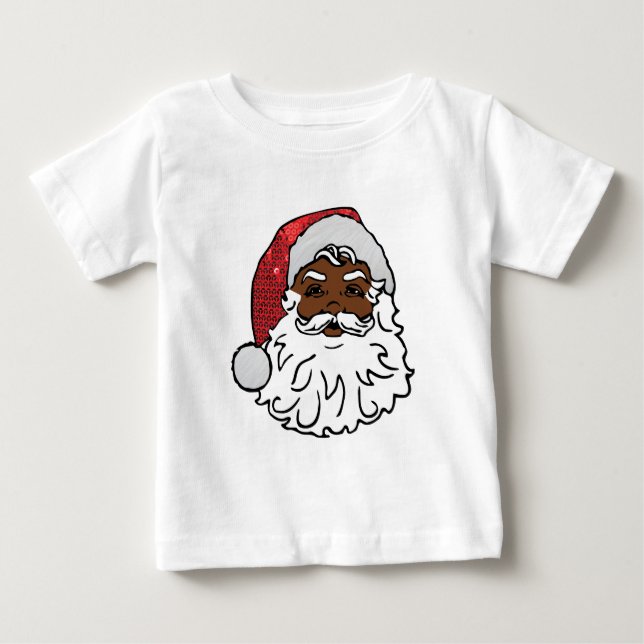 T-shirts negro santa claus (Frente)