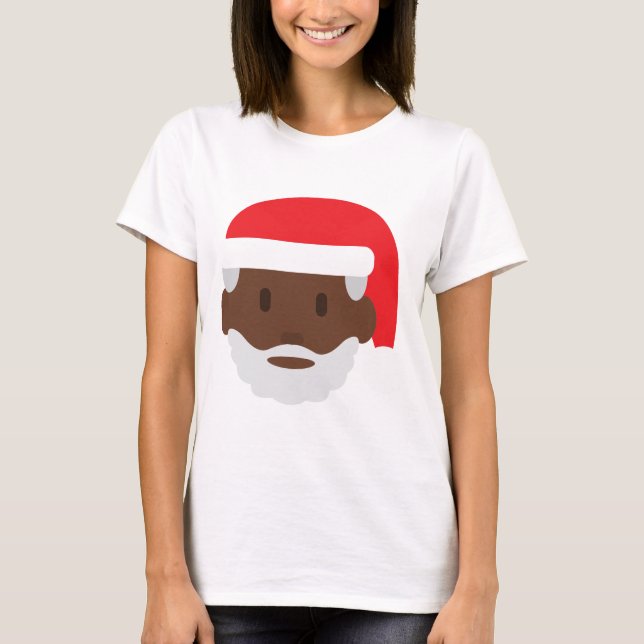 T-shirts negro santa claus emoji (Frente)