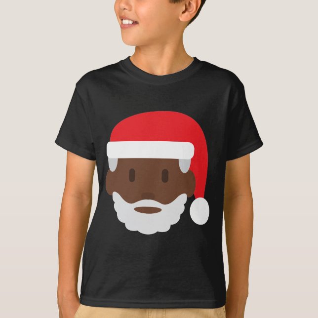 T-shirts negro santa claus emoji (Frente)