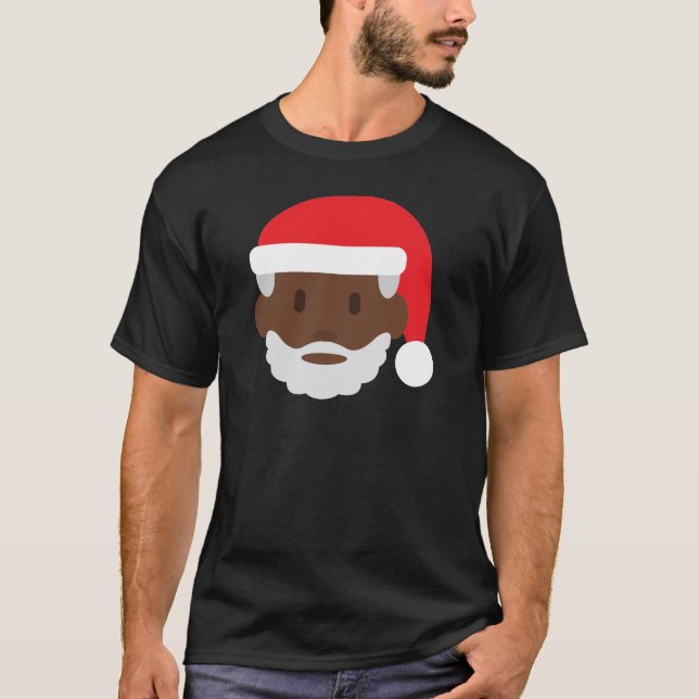T-shirts negro santa claus emoji (Frente)