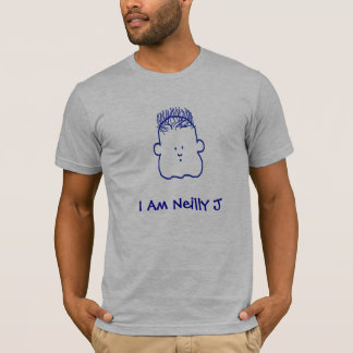 T-shirts neilly j - azul no cinza, homens, eu sou Neilly J