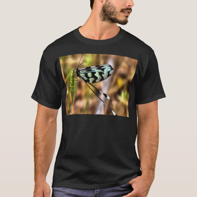 T-shirts Nemoptera bipennis Arte Insetada Com Mão (Frente)