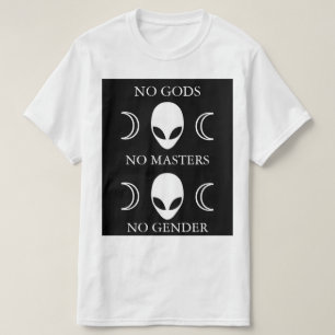 T-shirts NENHUNS DEUSES NENHUM MESTRADO NENHUM estilo 2 do