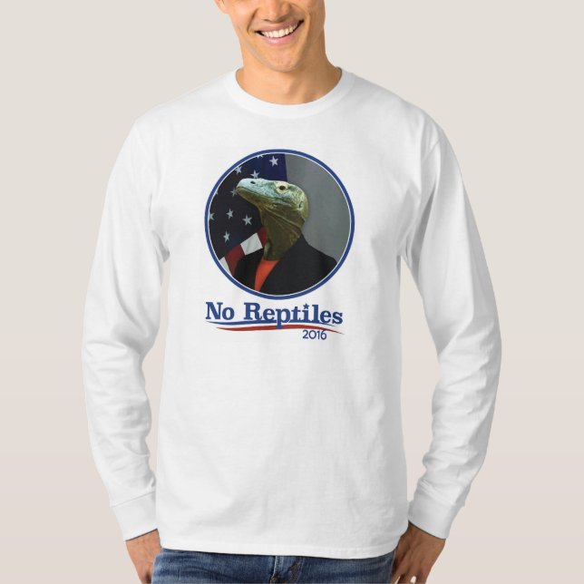 T-shirts Nenhuns répteis 2016, Hillary! (Frente)