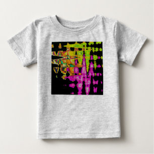 T-shirts Neon Glitch Abstrato Art Impressão