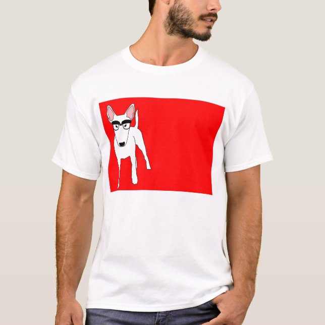 T-shirts Nerd de bull terrier (Frente)