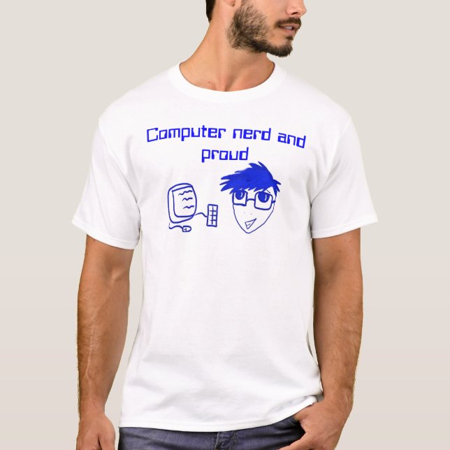 T-shirts Nerd do computador e parte superior orgulhosa (Frente)