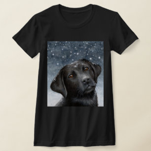 T-shirts Neve de inverno Black Labrador Dog 100
