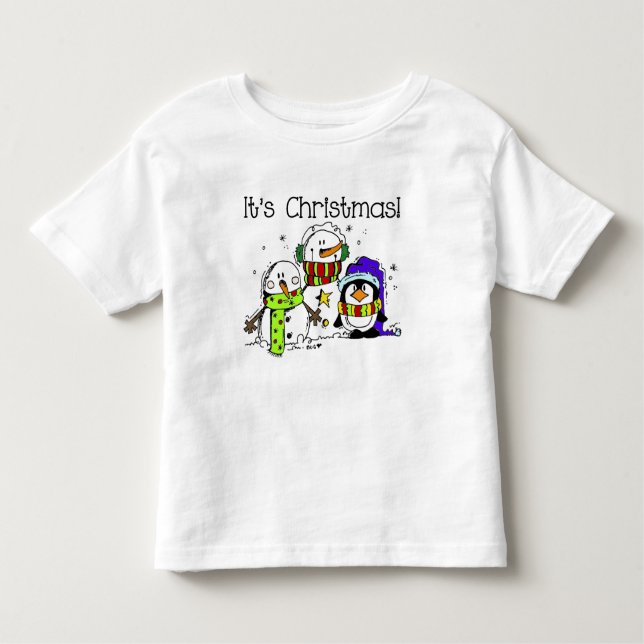 T-shirts Neves e Pinguins É Natal (Frente)