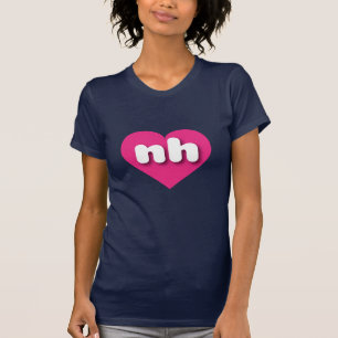 T-shirts New Hampshire hot pink Heart - Eu adoro