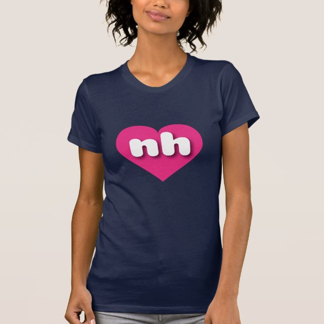 T-shirts New Hampshire hot pink Heart - Eu adoro (Frente)