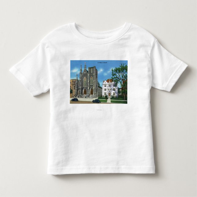 T-shirts New Haven, opinião de CTExterior de St Mary (Frente)