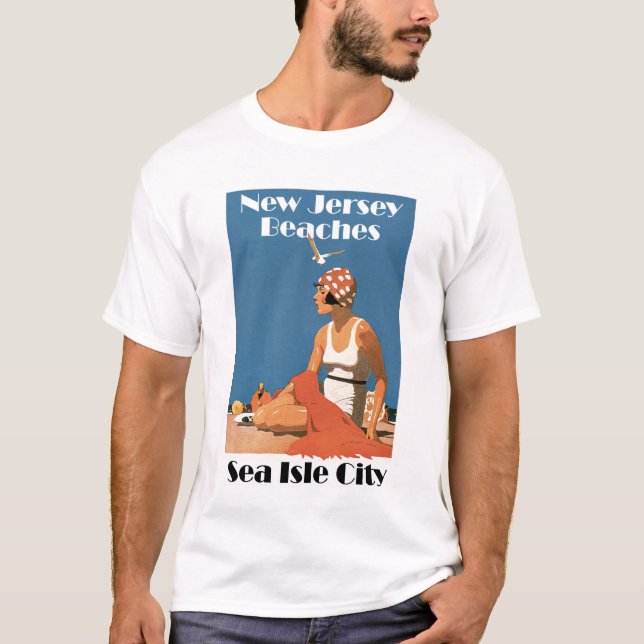 T-shirts New-jersey encalha a cidade da ilha do mar do ~ (Frente)