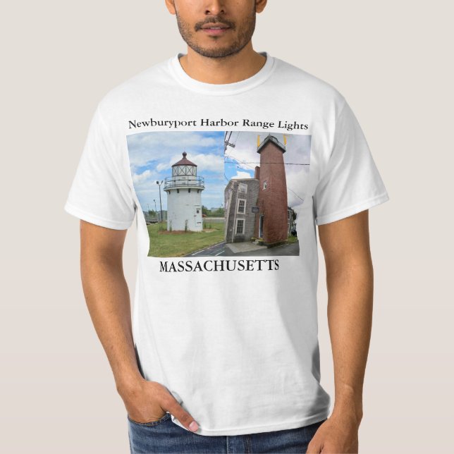 T-shirts Newburyport Harbor Range Lights, Massachusetts. Ca (Frente)
