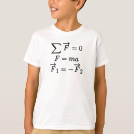 T-shirts Newton's Laws of Motion Equations Nerdy
