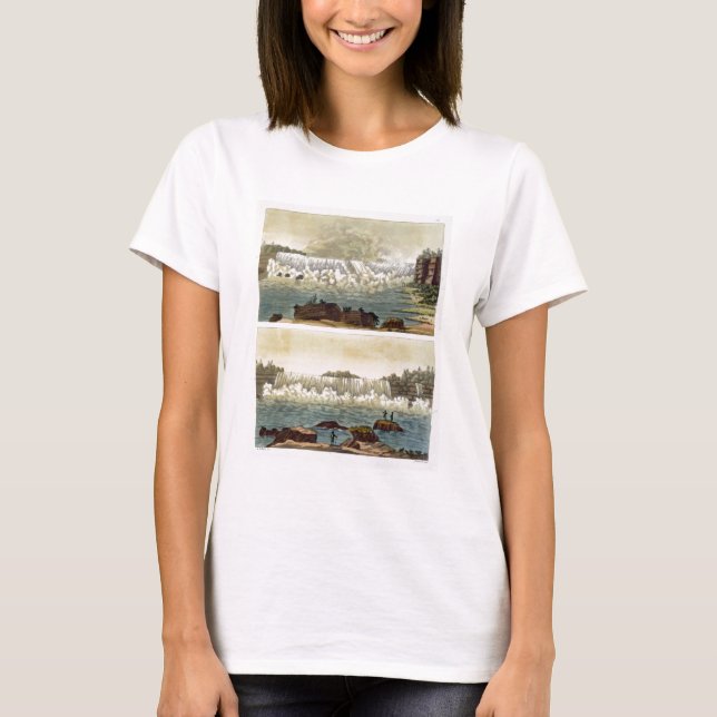 T-shirts Niagara Falls, 1818 (gravura a cores) (Frente)