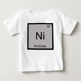 T-shirts Nicholas Nome Química Elemento Tabela Periódica