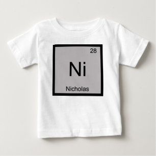 T-shirts Nicholas Nome Química Elemento Tabela Periódica