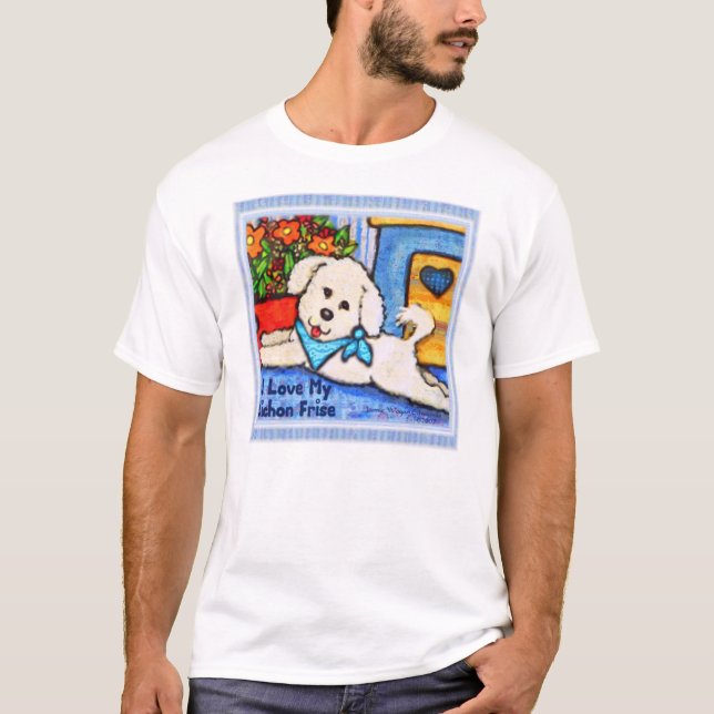 T-shirts Nightie do amor do cão de Bichon (Frente)