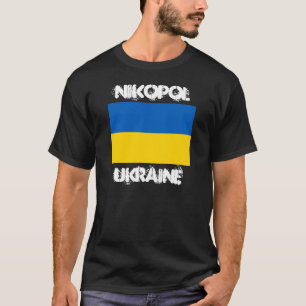 T-shirts Nikopol, Ucrânia com bandeira ucraniana