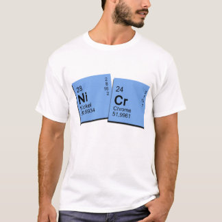 T-shirts níquel chrome para fundo branco